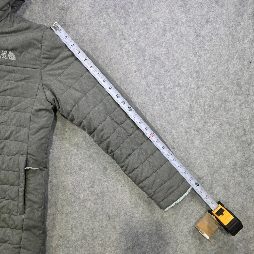 The North Face‎ Mossbud Swirl Jacket Girls XL 18 Gray Sherpa Fleece Lined Puffer